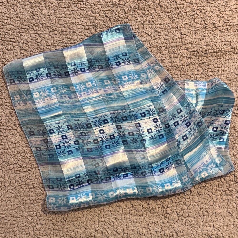 Blue Patterned Scarf